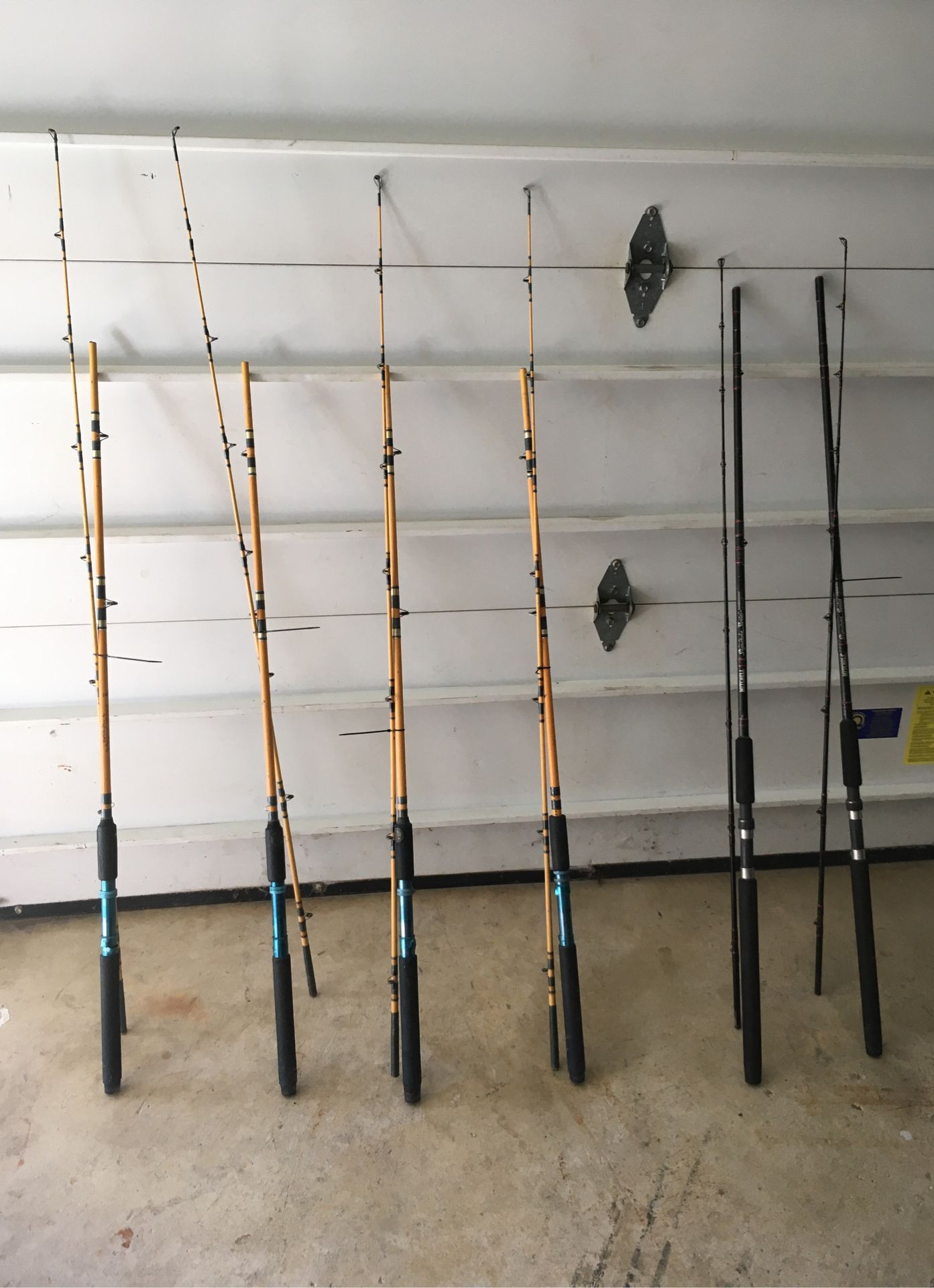 6 fishing rods for trolling down rigger trade?