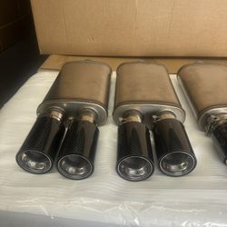 Bmw Camaro mustang Audi Porsche quad exhaust carbonfiber muffler tips hellcat m2 m3 m4 m5 m6 gt500