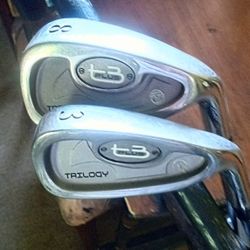 Pair VTG John Letters T3+ Trilogy #3 and #8 Iron