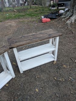 Fresh built farmhouse entryway/console tables on sale now! I have 4 that are built and ready for a home!