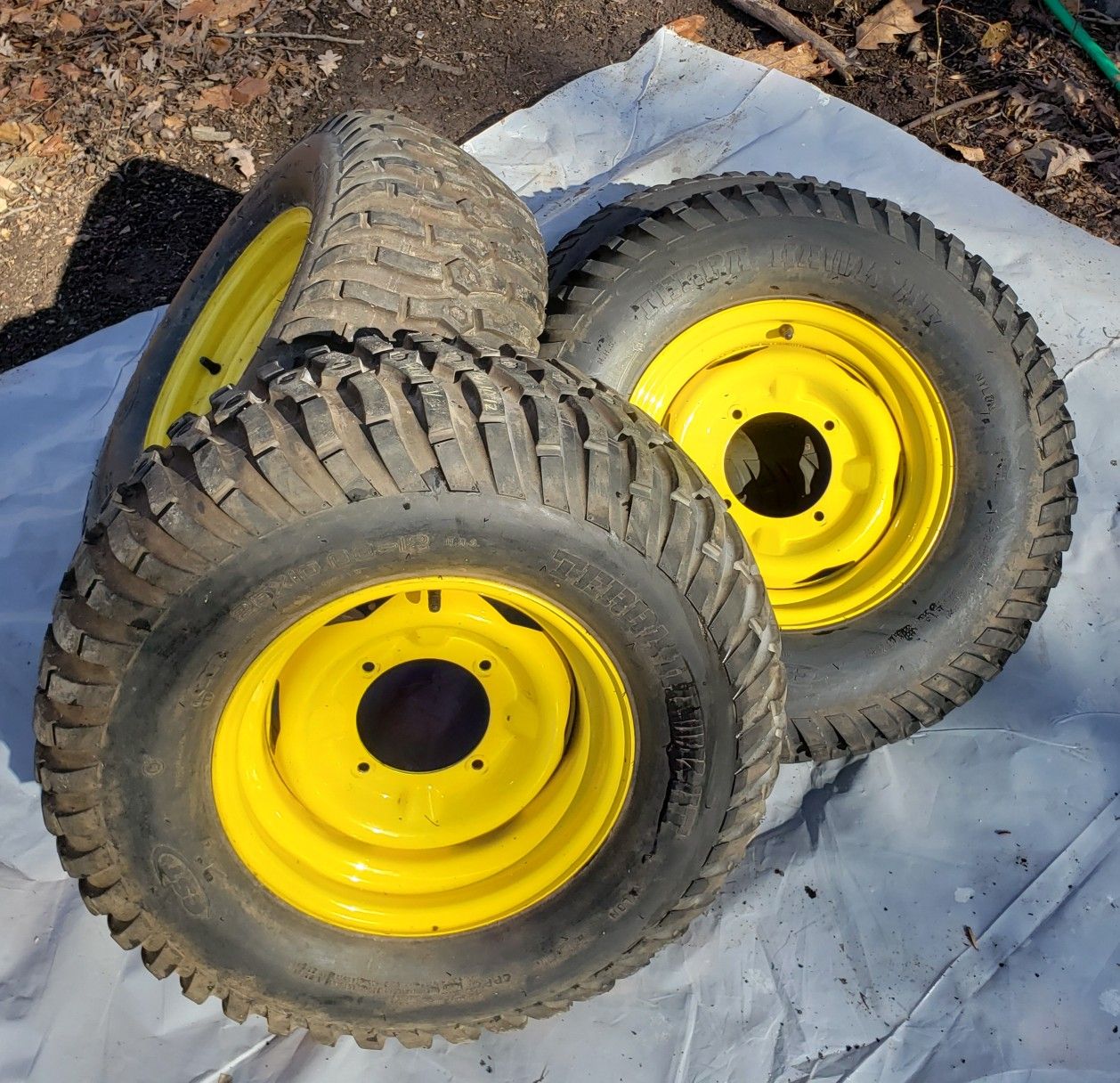 Set of 25x8.00-12 / 25x10.00-12 Terrahawk ATV tires and wheels