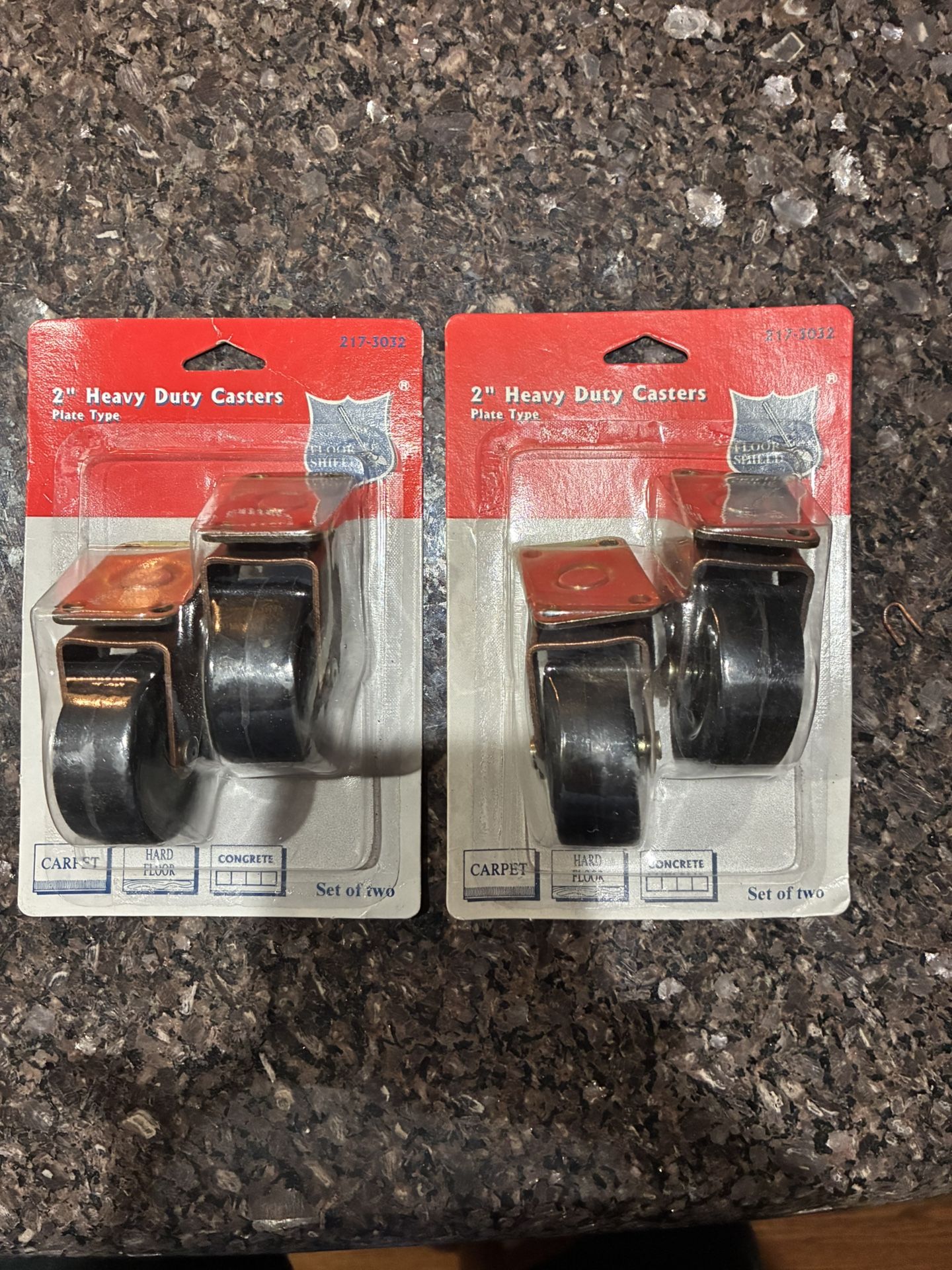 Heavy Duty Casters - Plate Type - Qty 4 Total. 2 Packages