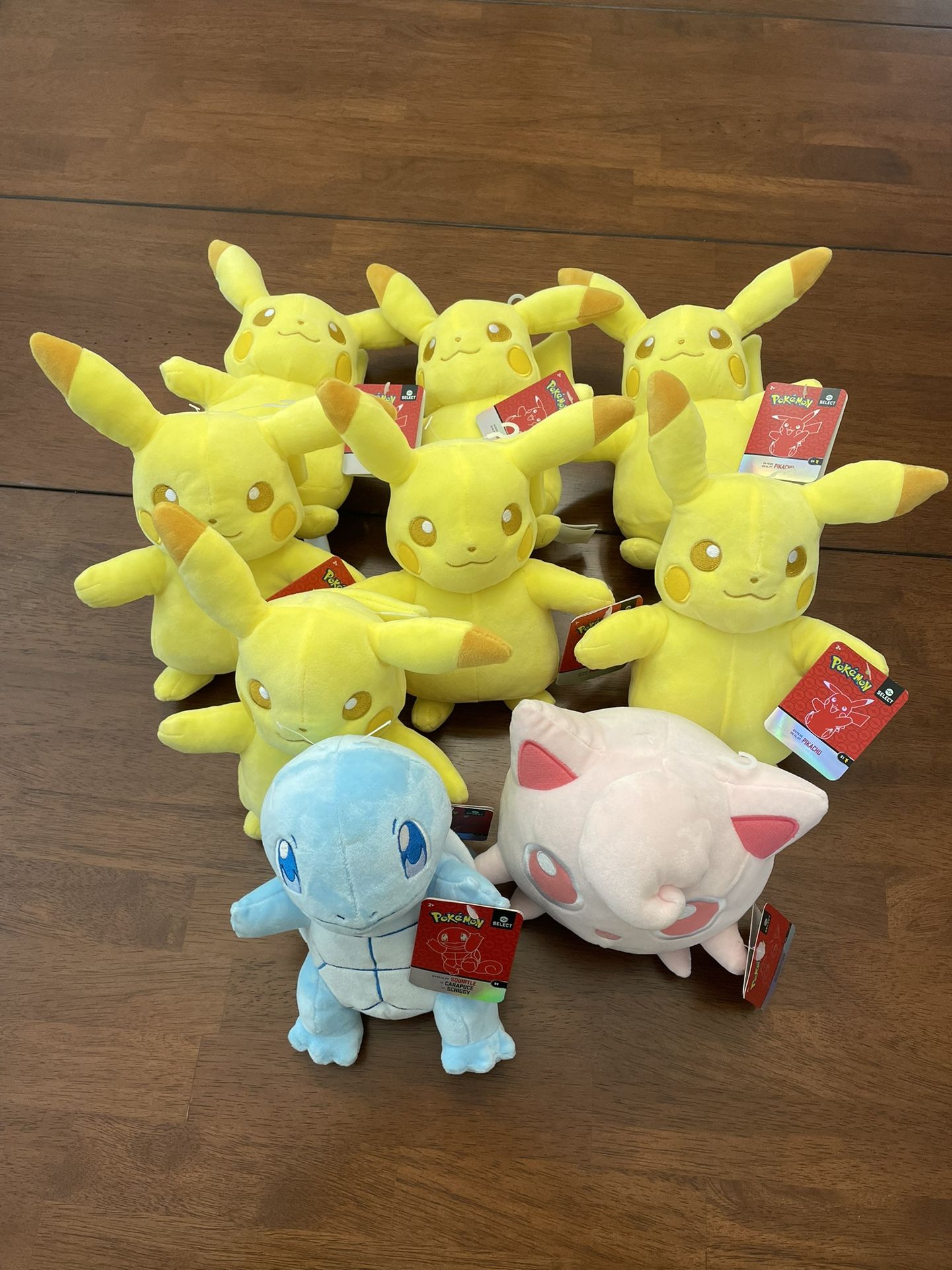 ✨ Pokémon Plush Bundle – Pikachu, Squirtle & Jigglypuff (Brand New with Tags!) ✨