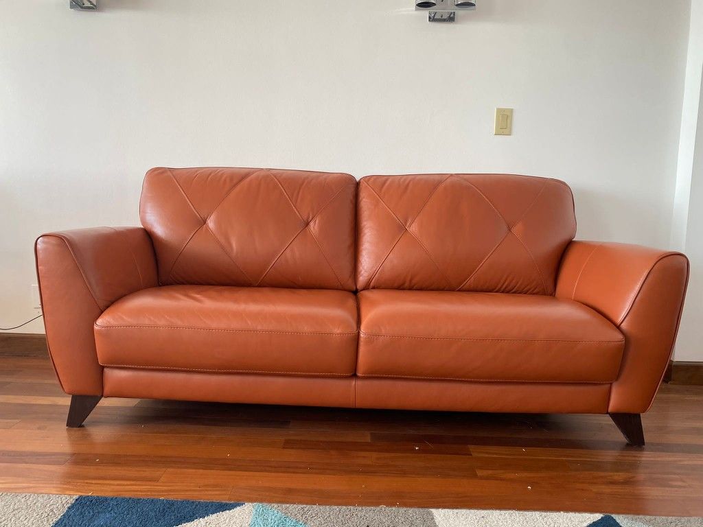 Leather 82" Macy's Couch - Open Box