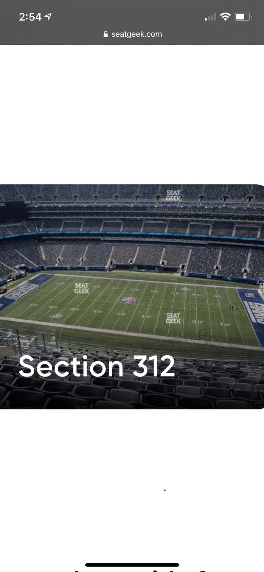 Jets Vs Bengals Section 312 Great Seats 2 Tickets