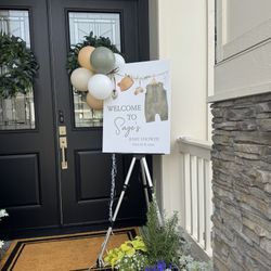 Baby Shower Sign 22" X 28" Foam Core