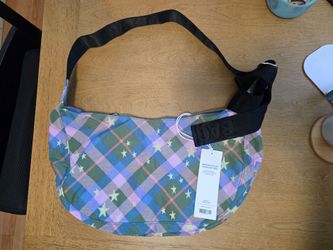 Baggu medium crescent stars and plaid NWT