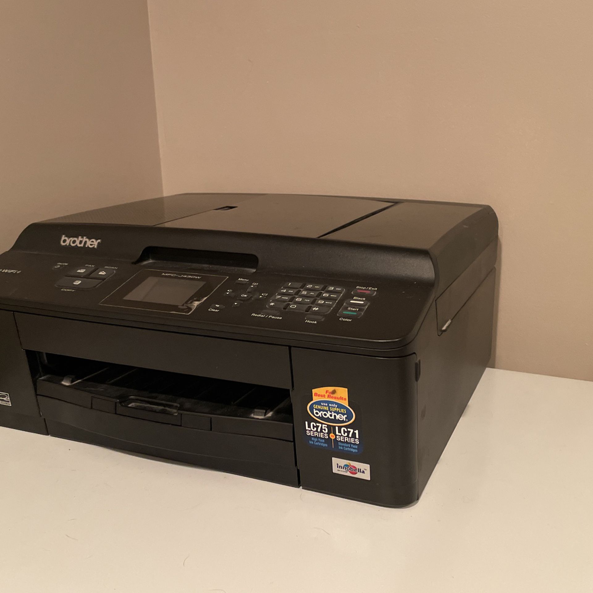 Brother MFC-J430W plus spare ink (needs work)