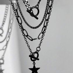 Fashionable Punk Style Star Pendant Necklaces