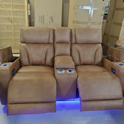 New  Recliner Sofa And Love Seats With Led 🚚we can deliver🚚