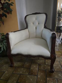 Elegant,  Kraftsman White living room set of 3