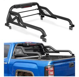 Universal Roll Bar for Trucks Heavy Duty Truck Roll Bar with LED Brake Light, 52-57" Adjustable Bolt-On Carbon Steel Chase Rack Sport Bar for Most Mid
