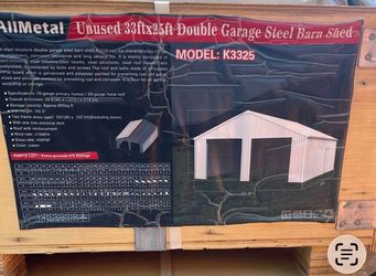 New Double Garage Barn Steel Shed