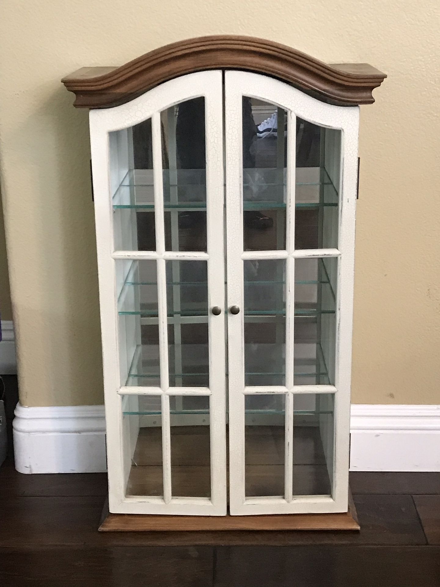 The Bombay Company White Archtop Cabinet / Curio