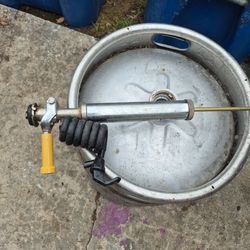 Keg with tap