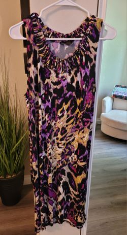 Sleeveless Ruffle Neck Dress Size Large