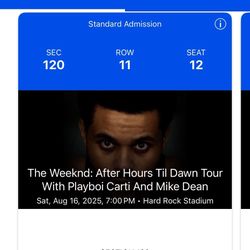 THE WEEKND 08/16 MIAMI TICKETS
