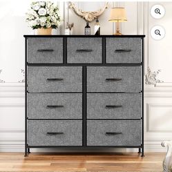 9 Drawer fabric dresser 