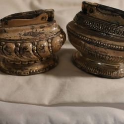 Pair of VTG Collectible Silver Plated Ronson “Crown” Table Lighter, 3 x 3 WB