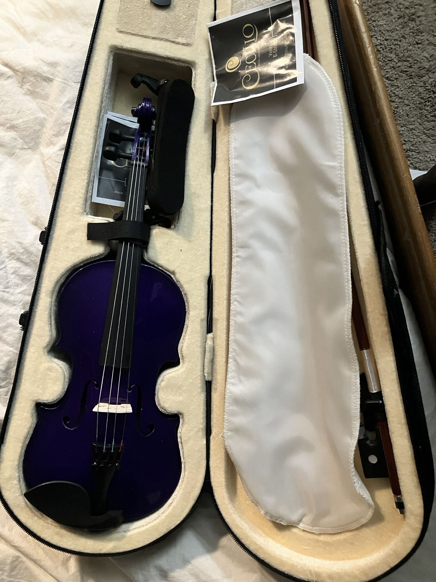 Solid Purple Wood Violin 4/4