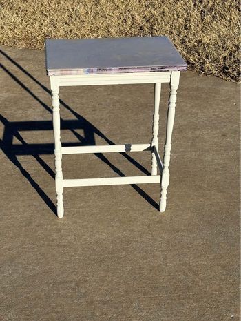 Small Gray Multi Ghost Colors Epoxy Top End Side Or Accent Table 24”H x 18”L x 12”W