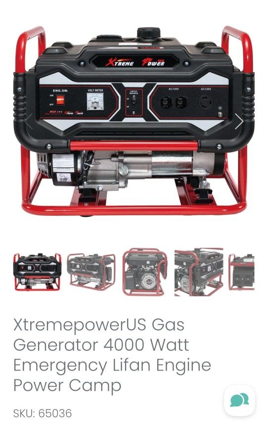 R 65036 XtremepowerUS Gas Generator 4000 Watt Emergency Lifan Engine Power Camp