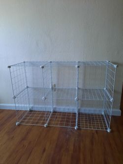 6 cube wire metal grid storage