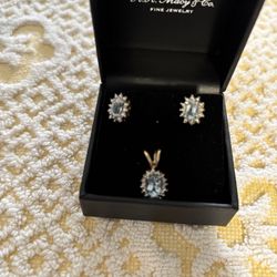 Aquamarine Pendent And Tops With Diamond.