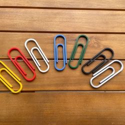 Pair Of 2  Vintage 80’s Extra Large Giant Decorative Paper Clips