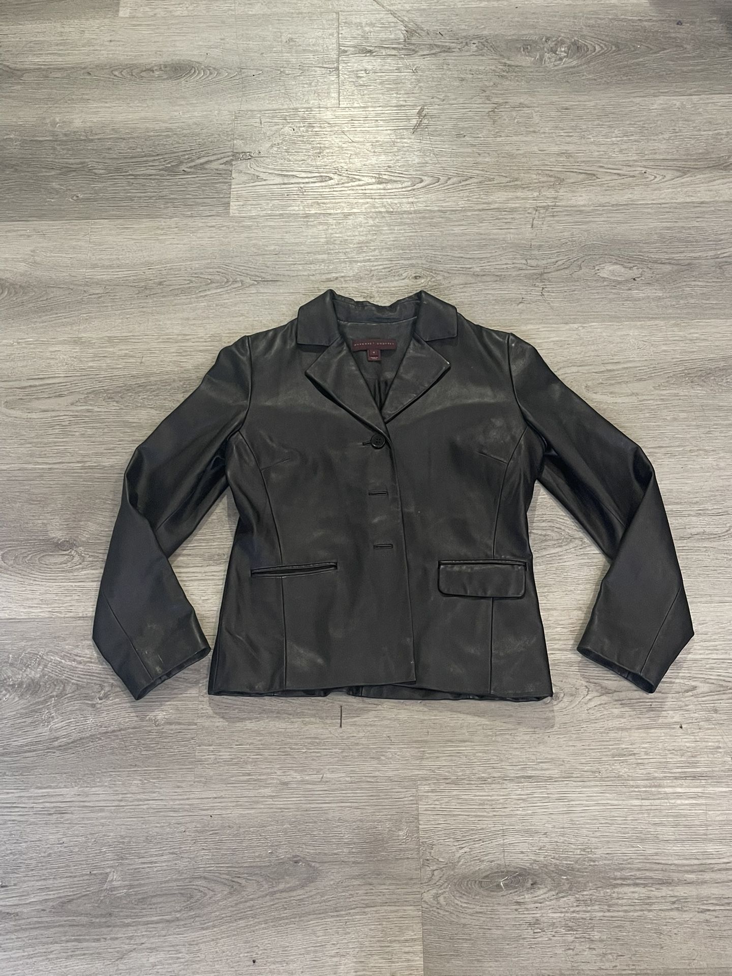 Margaret Godfrey Womens Black Leather Jacket