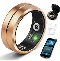 Smart Ring for Women Men, Rose Gold  size 8