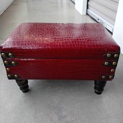 Red Storage Ottoman 