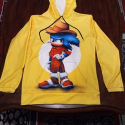 Kid Sonic Hedgehog Pullover Hoodie With Matching Gaiter Mask