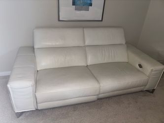 Italian leather reclining couch