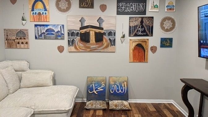 Islamic decor hand painted canvas