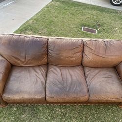 Brown leather couch 