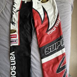 Very Rare Hard To Find Supreme X Yohji Yamamoto X Vanson Leathers Split Pants Sz 36