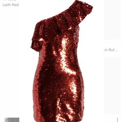 Halloween Little Red Riding Hood Red Sequin Dress Can Convert to “ugly Xmas Sweater” Type Wear 