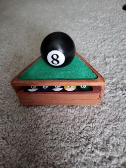 Mini Billiard Ball Set with Wooden Rack