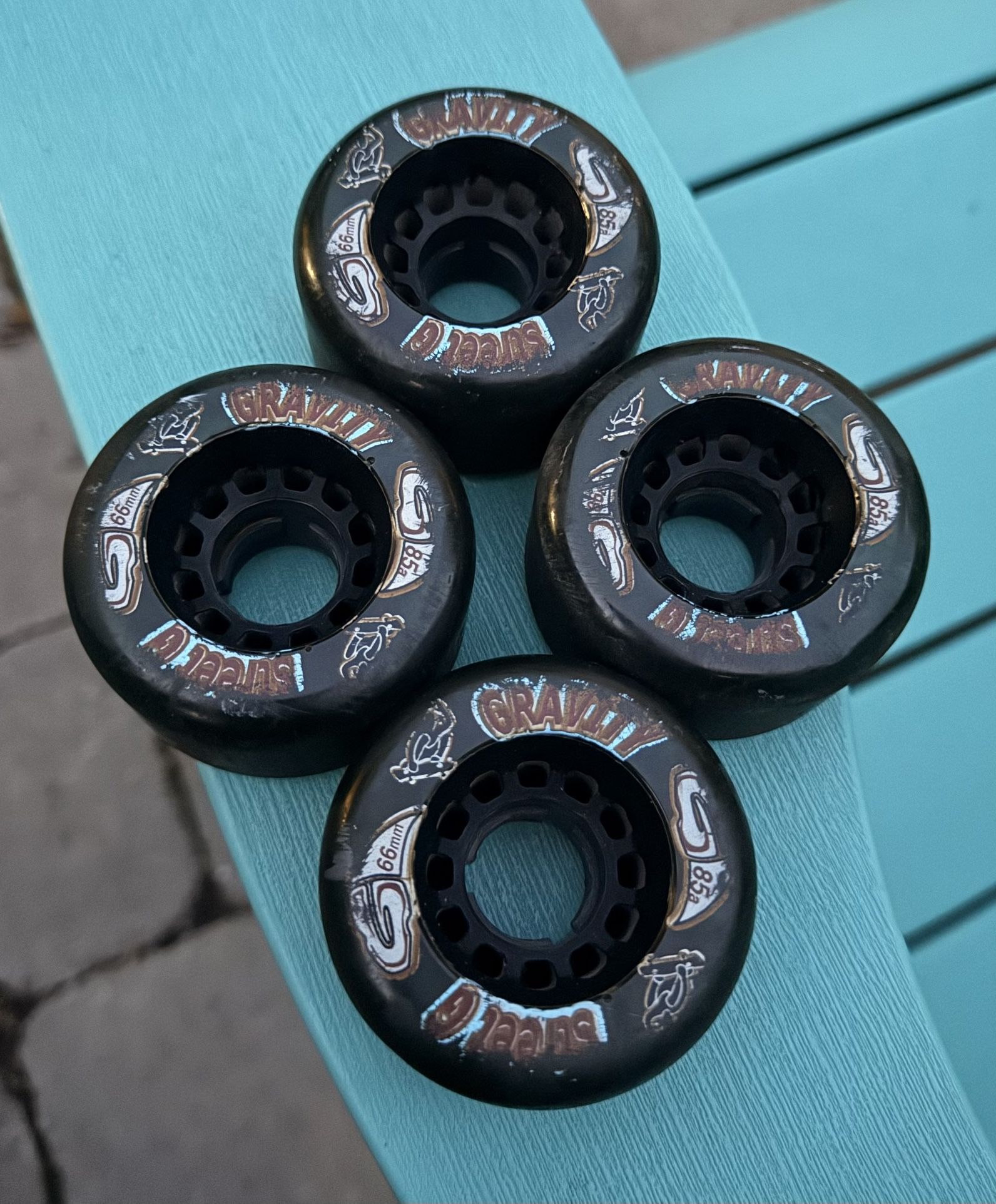 Gravity Skateboards ‘Street G’ Longboard Cruiser Skateboard Wheels 66mm 85 Duro