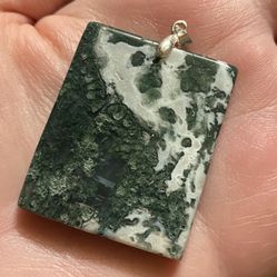 Moss Agate Pendant 925