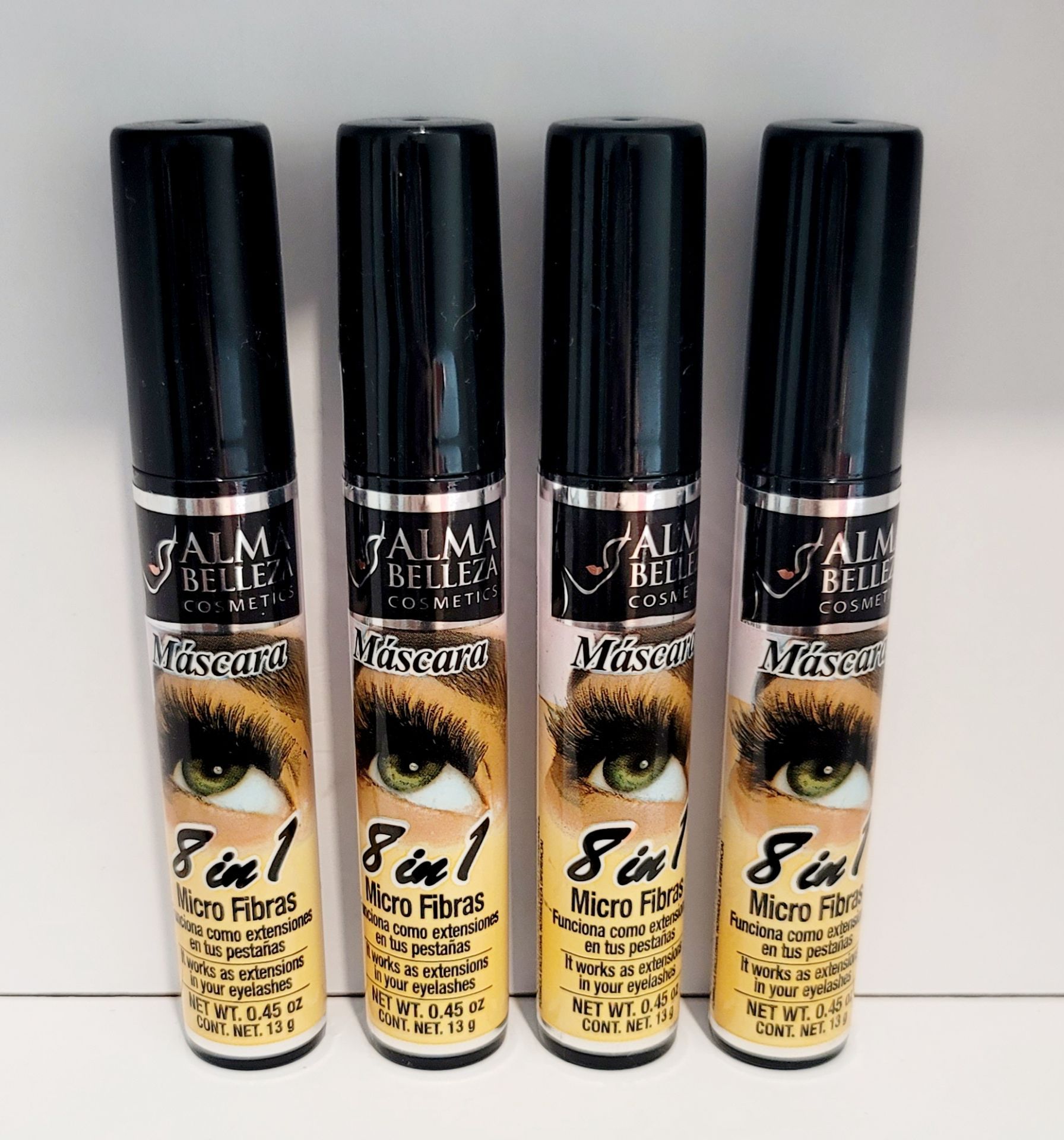 ALMA BELLEZA COSMETICS 8 in 1 Micro Fibras Mascara Black Extension 0.45 oz