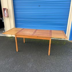 Mid Century Modern Danish Teak Extendable Dining Table
