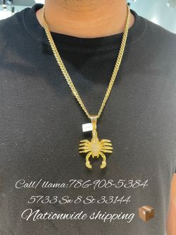 14K Chain With Scorpion Pendant. Finance Without Credit For $79
