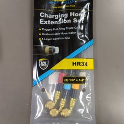 Refrigerant Hose Extension Set (3) - 1/4" (8" Black w/Tags)