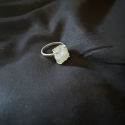 Raw Crystal Moonstone Sterling Silver Ring 