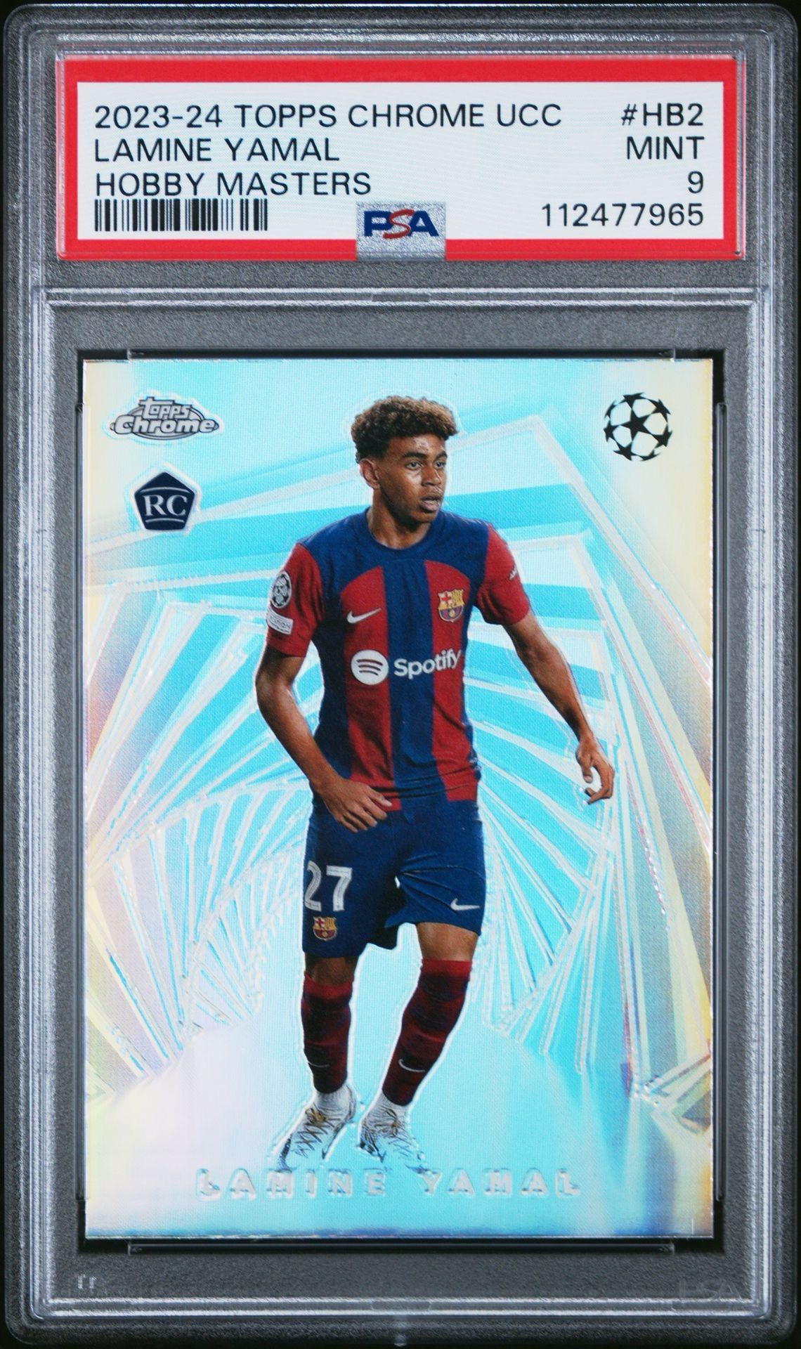 2023 Topps Chrome UCC Lamine Yamal Hobby Masters #HB2 PSA 9 FC Barcelona