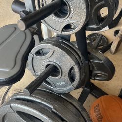 Marcy Weight Bench Bar,  Weights And Rack 