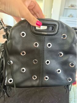 Maje leather bucket-style black bag