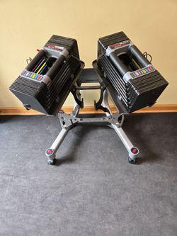 Powerblocks Elite EXP 70lb Adjustable Dumbbells with Bowflex Stand